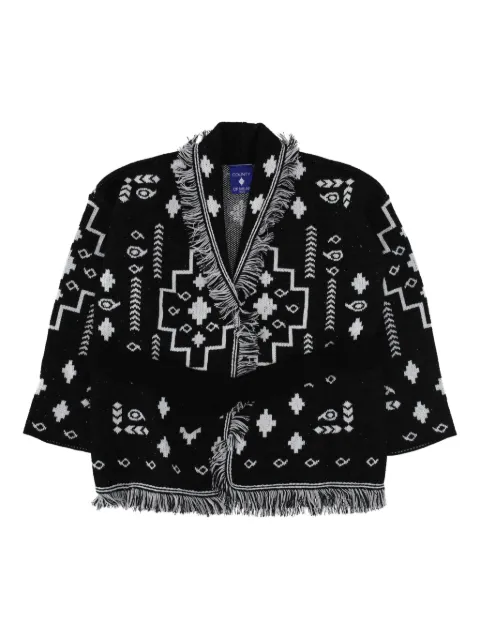 COUNTY OF MILAN KIDS patterned-jacquard fringed cardigan