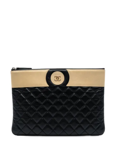 CHANEL Pre-Owned 2017-2018 CC Bicolor Quilted Lambskin clutch bag