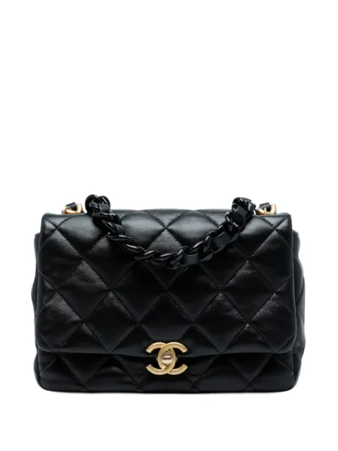 CHANEL Pre-Owned bolsa crossbody Chain Flap mini de piel de cordero capitonada 2021-2025