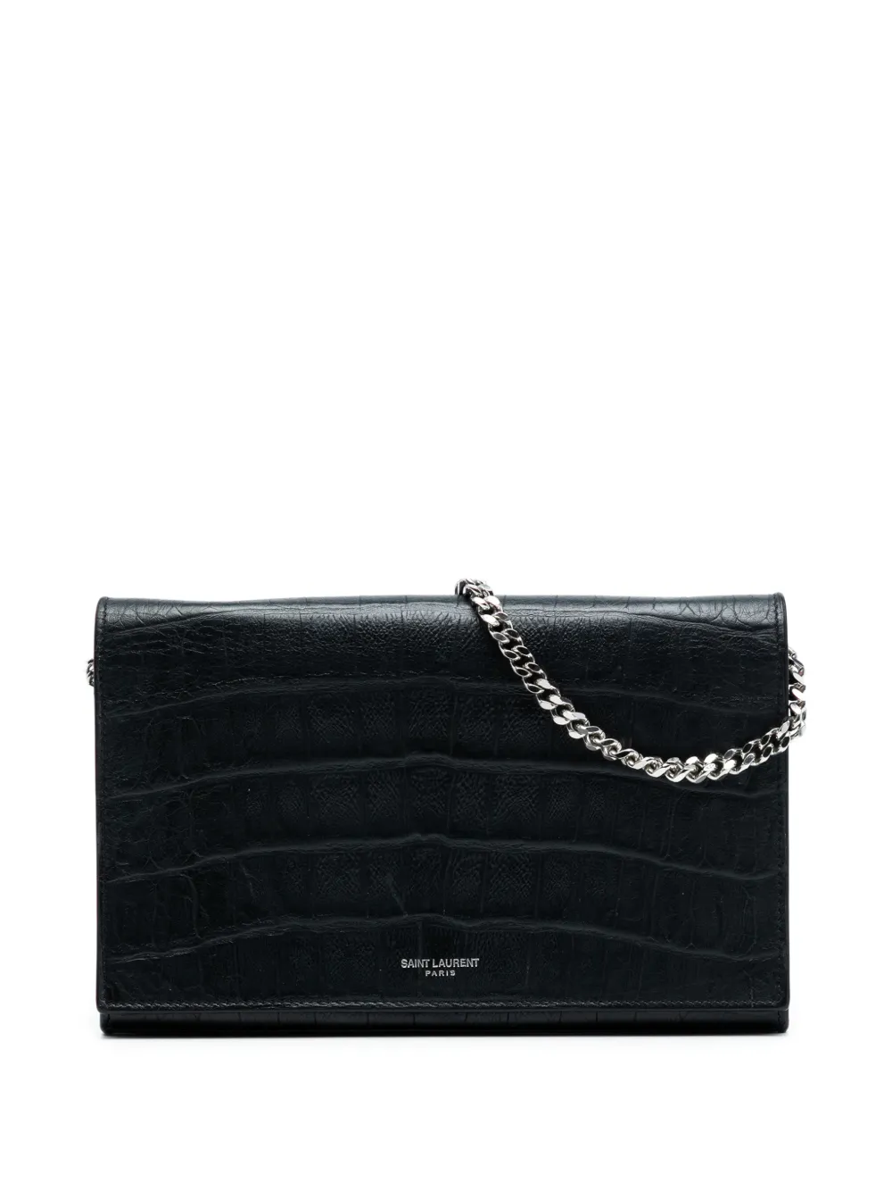 Saint Laurent Pre-Owned 2013-2025 Croc Embossed Leather Wallet On Chain crossbody bag | negro | Image 1