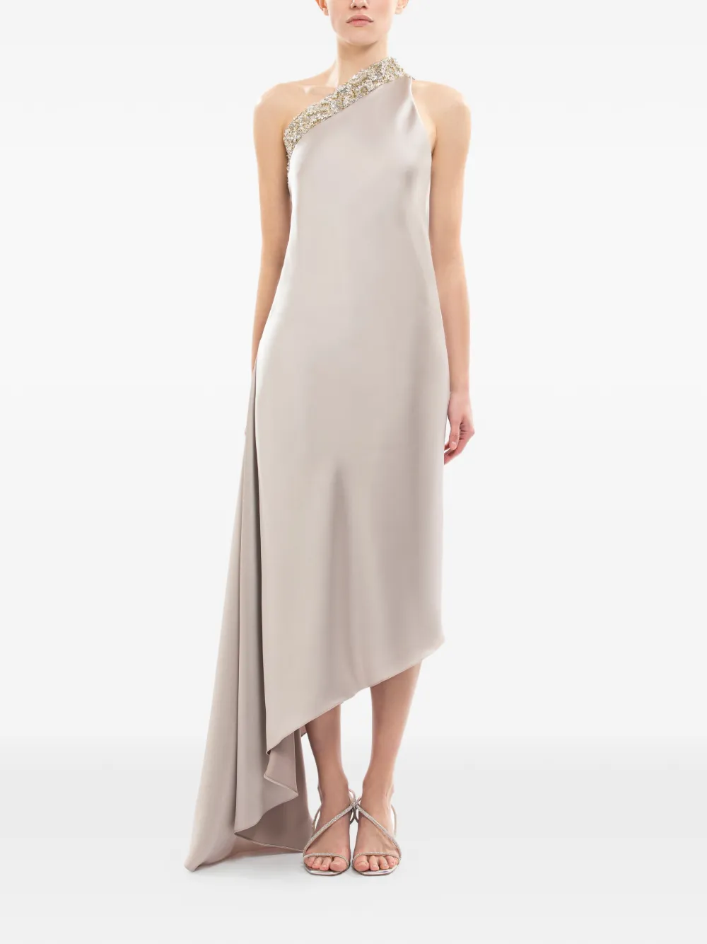 Saiid Kobeisy Asymmetrische verfraaide midi-jurk - Beige