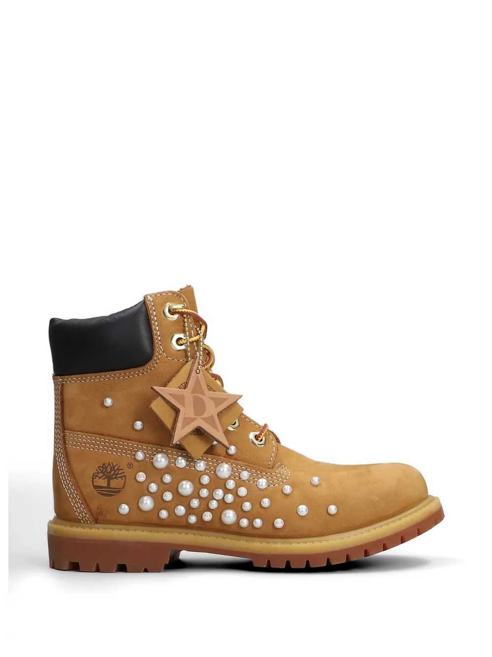 Timberland x Seddys Studios pearl-embellished boots Beige