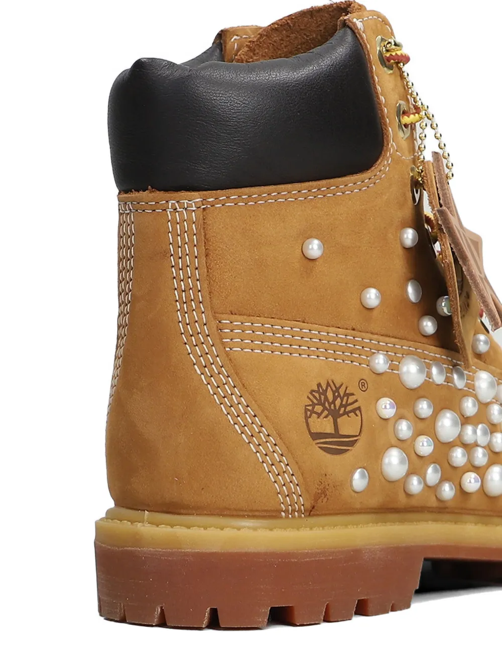 Timberland x Seddys Studios pearl-embellished boots Beige