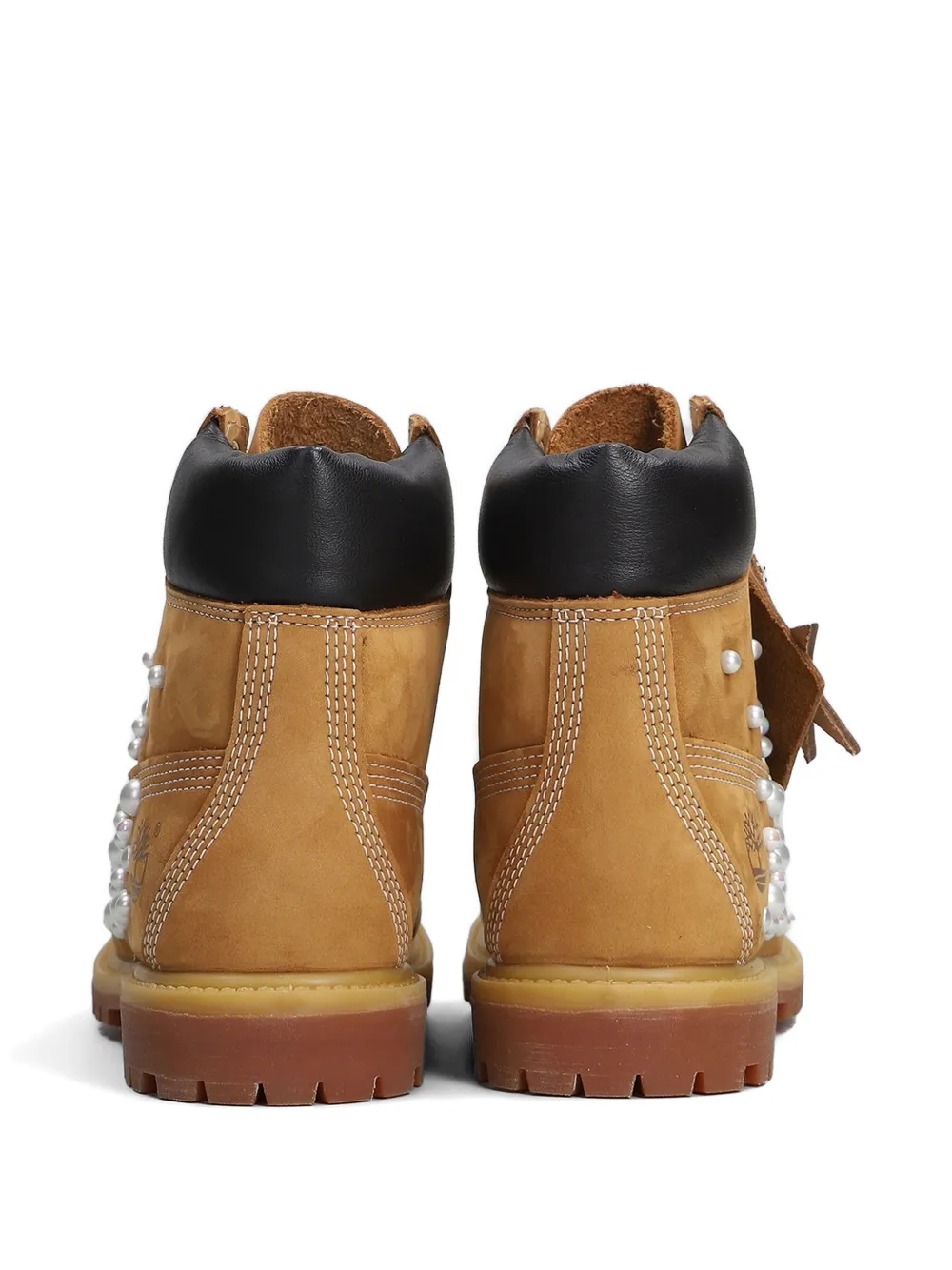 Timberland x Seddys Studios pearl-embellished boots Beige