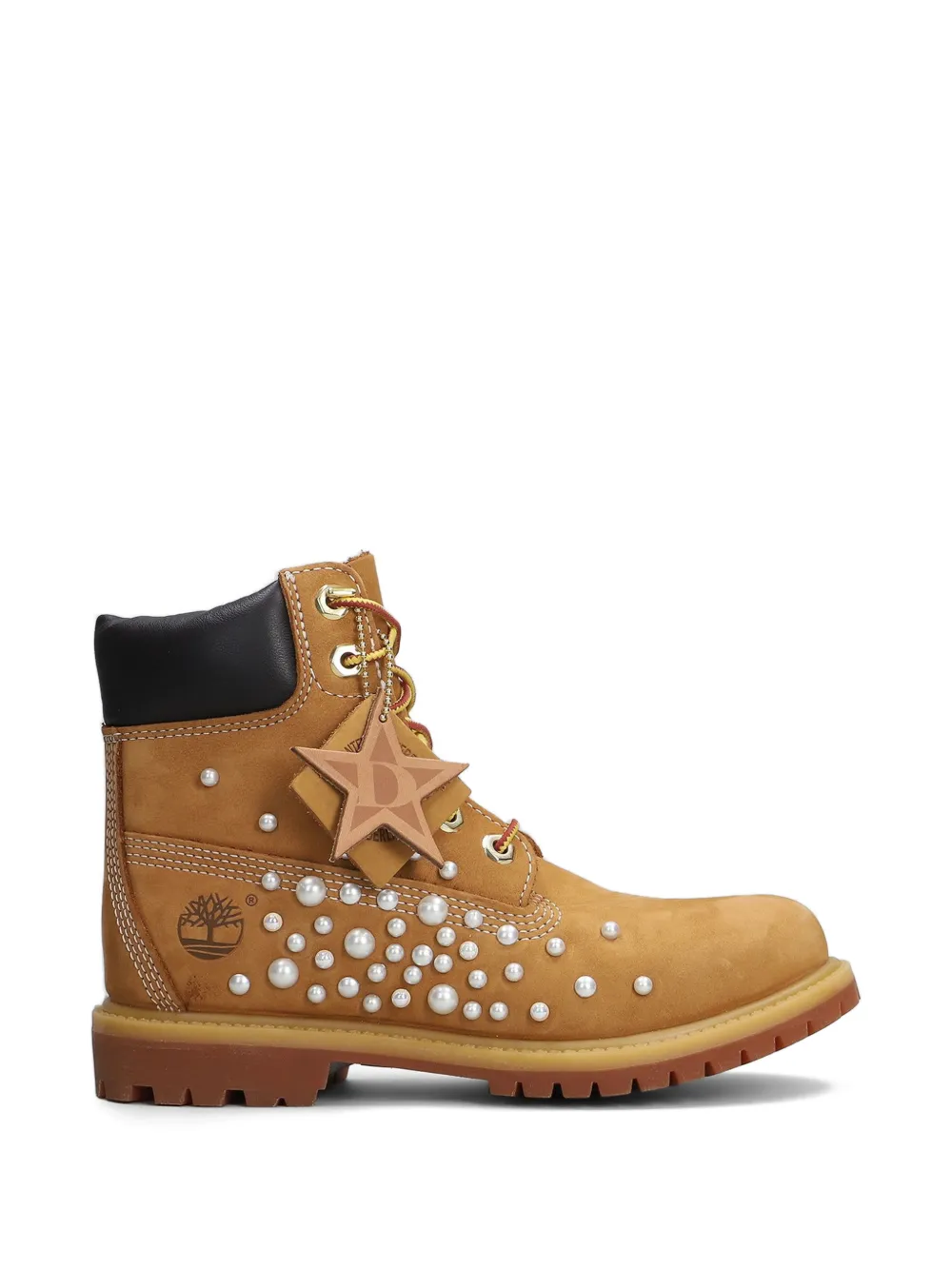 Timberland x Seddys Studios pearl-embellished boots Beige