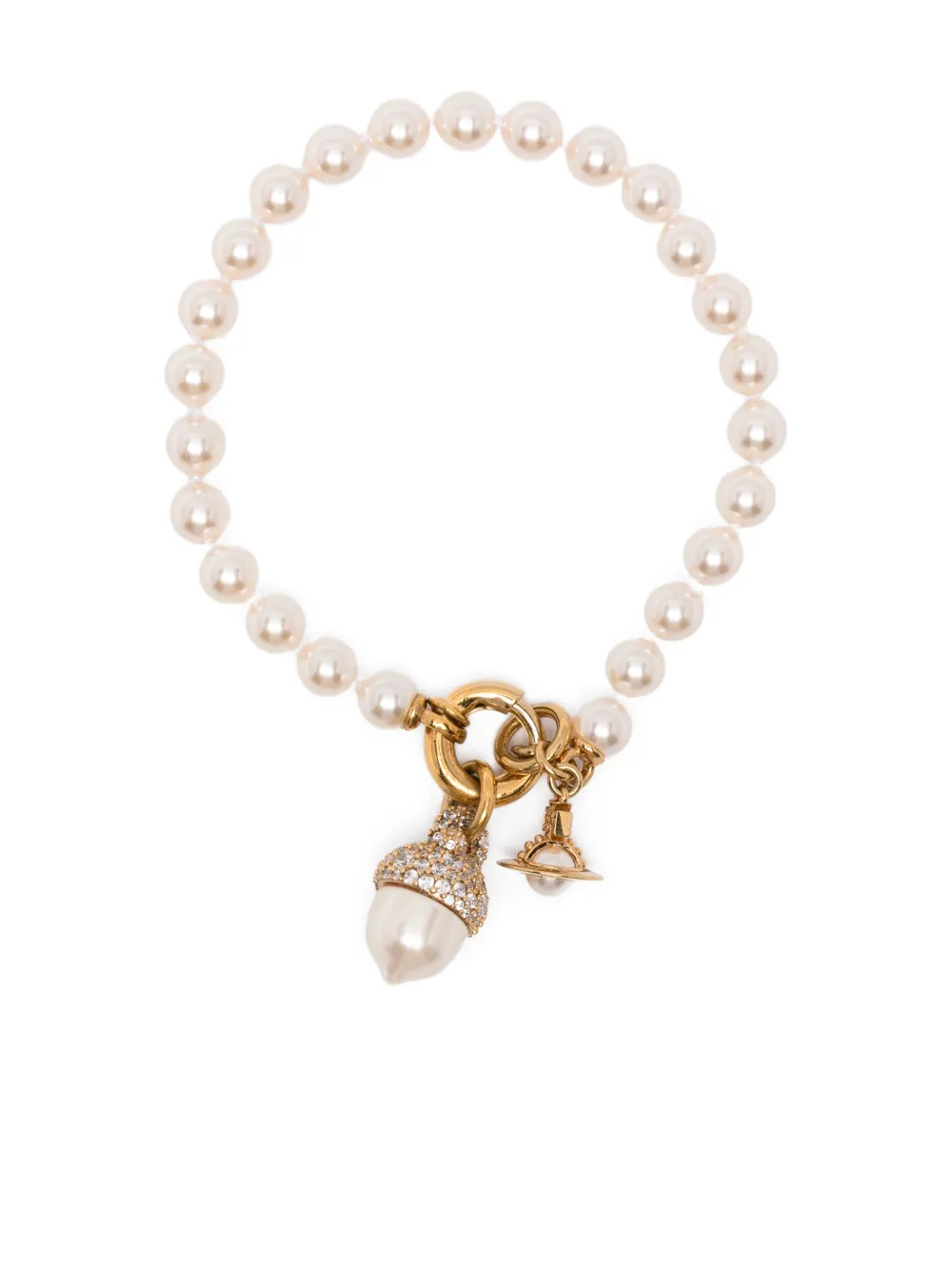 Vivienne Westwood pearl charm bracelet - Toni neutri