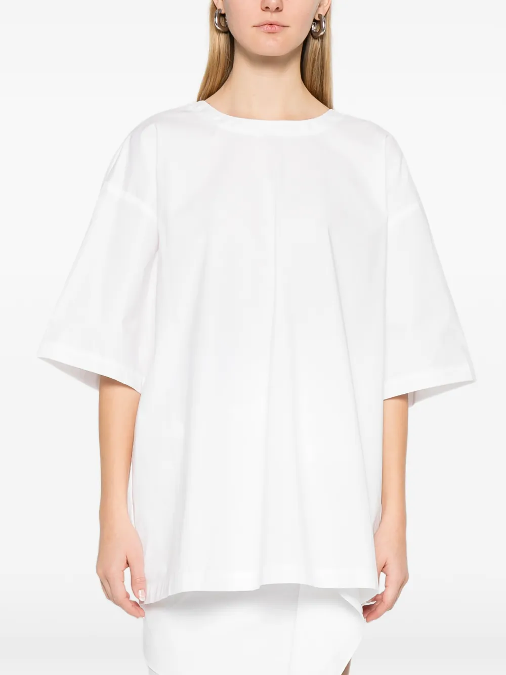 The Garment Cyprus T-shirt met gestrikte hals Wit