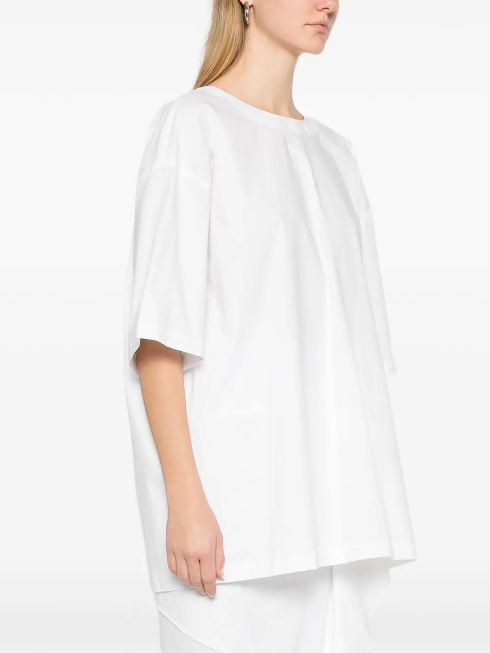 The Garment Cyprus T-shirt met gestrikte hals Wit