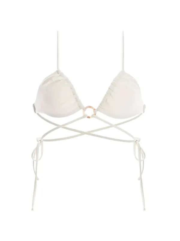 Agua by Agua Bendita Lake Bikini Top in Neutrals