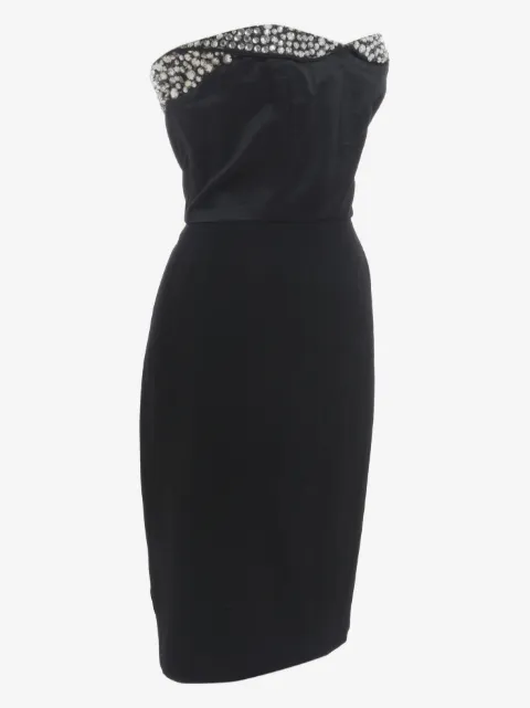 Vintage rhinestone-embellishment  midi dress