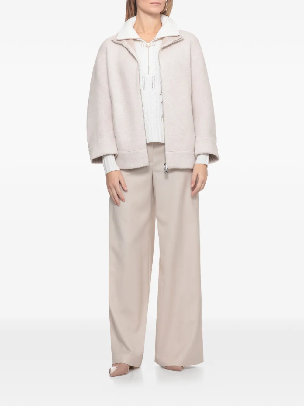  D.exterior Half-zip Sweater - White 