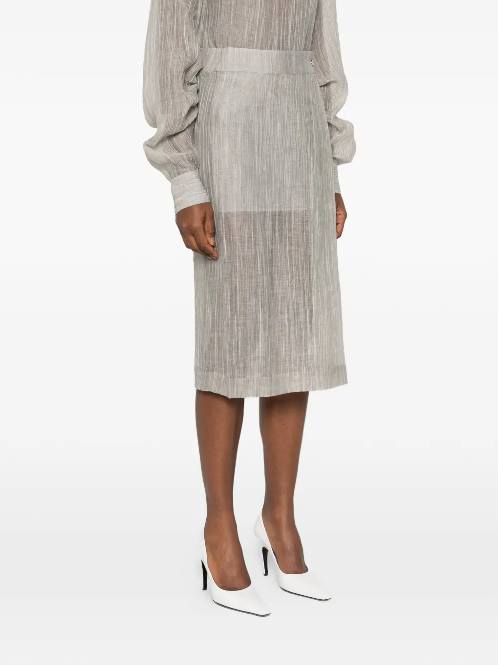 The Garment Delfi wikkelrok met knopen Grijs
