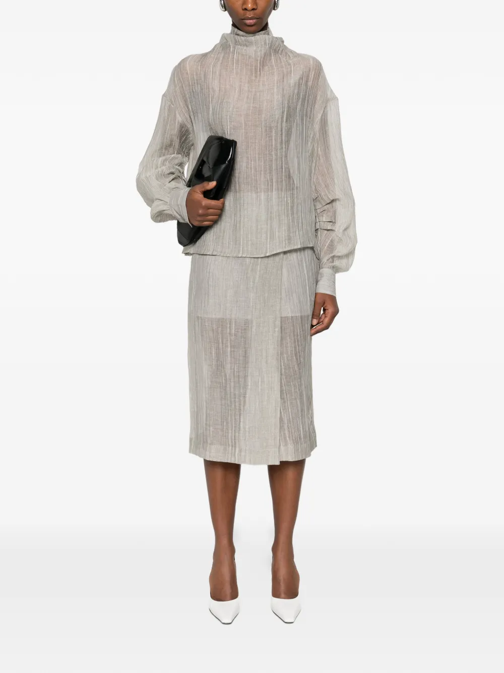 The Garment Delfi ruffled blouse - Grijs