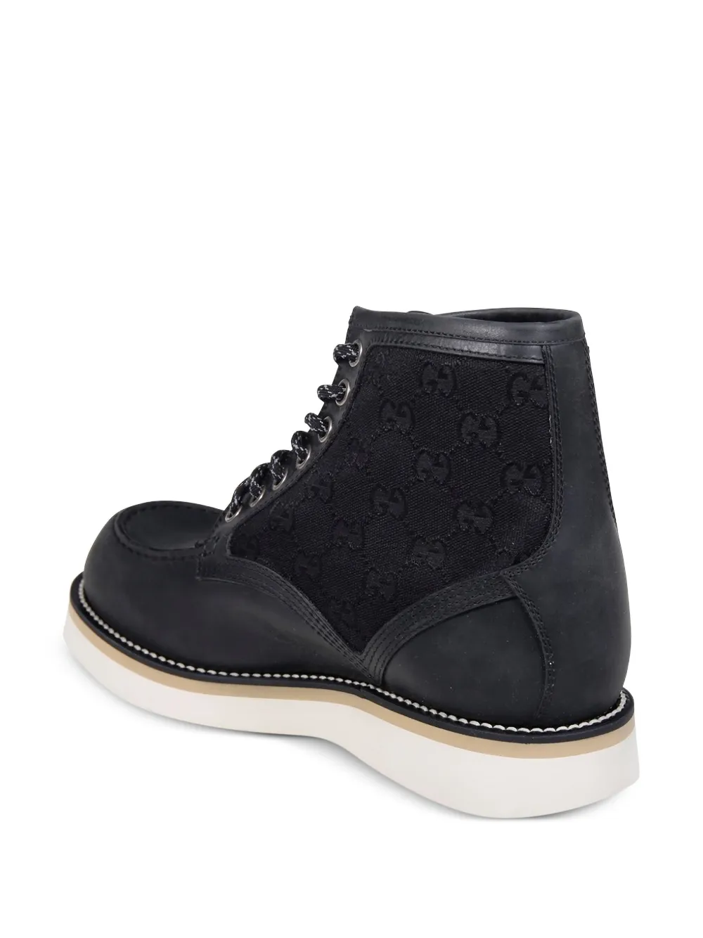 Gucci Veterlaarzen met logopatroon Zwart