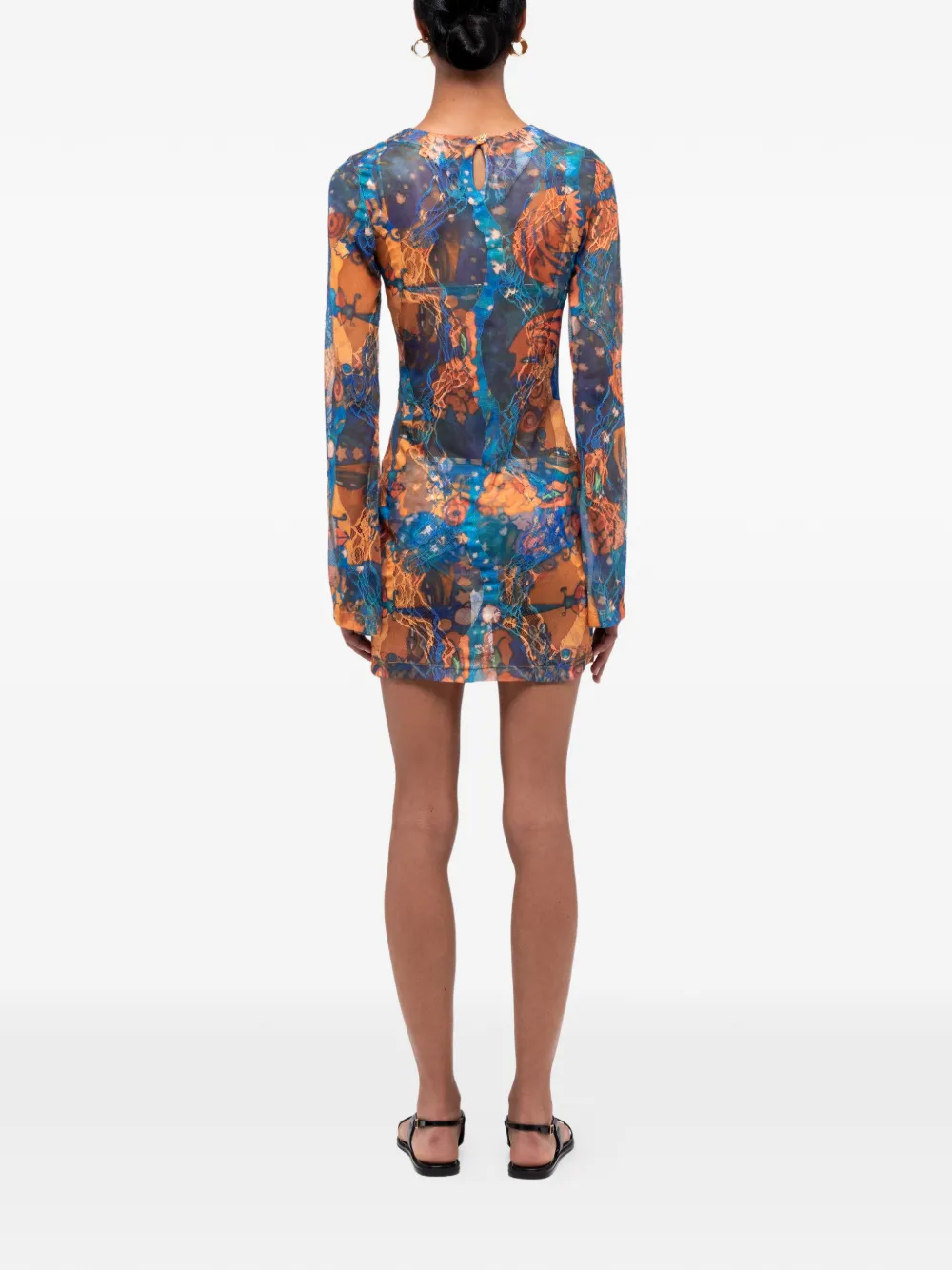 Donde Esteban El Beso mini-jurk met mesh Blauw