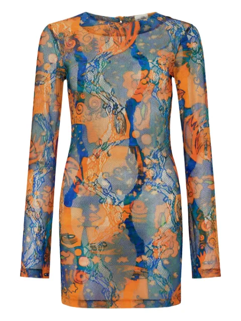 Donde Esteban El Beso mesh mini dress