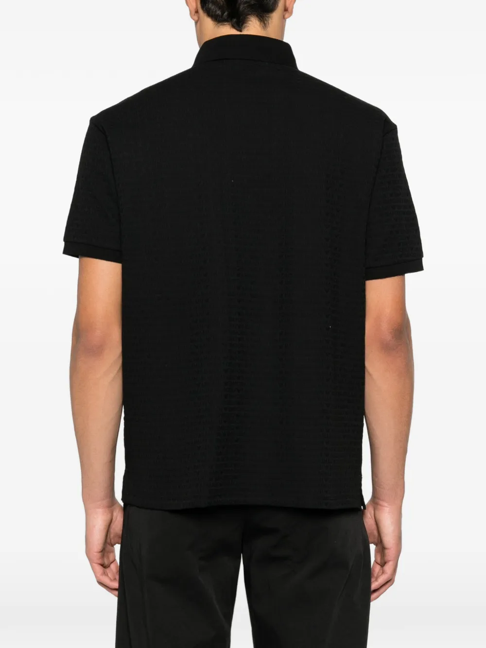 Emporio Armani Poloshirt met logo-jacquard Zwart