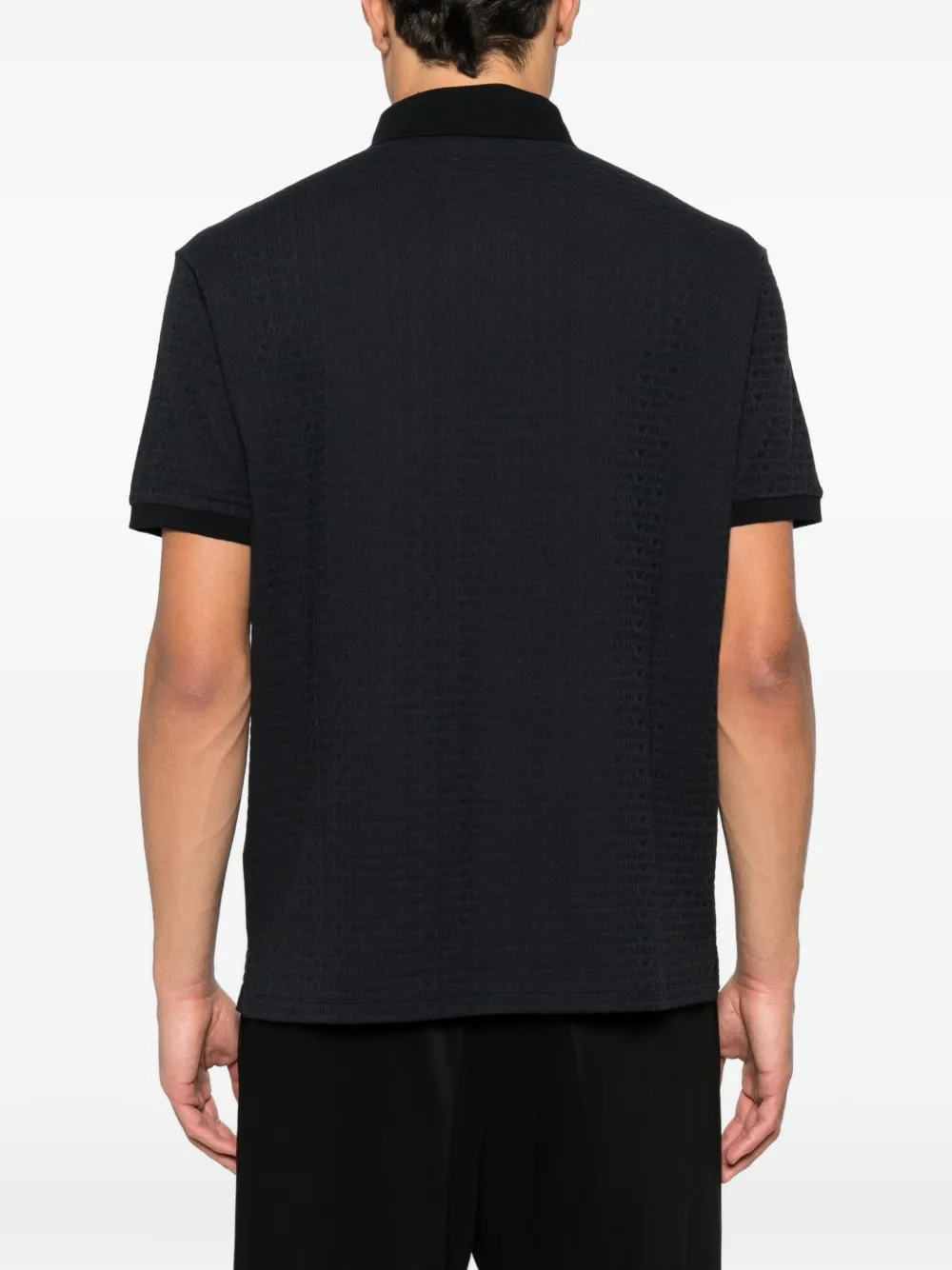 Emporio Armani Poloshirt met textuur Zwart