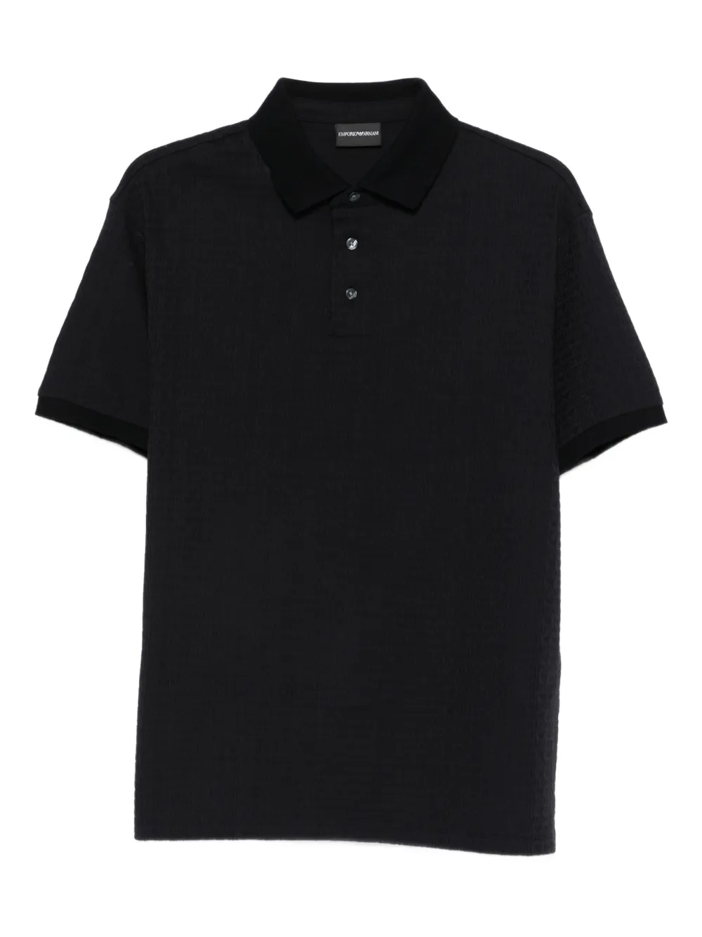 Emporio Armani textured polo shirt - Nero