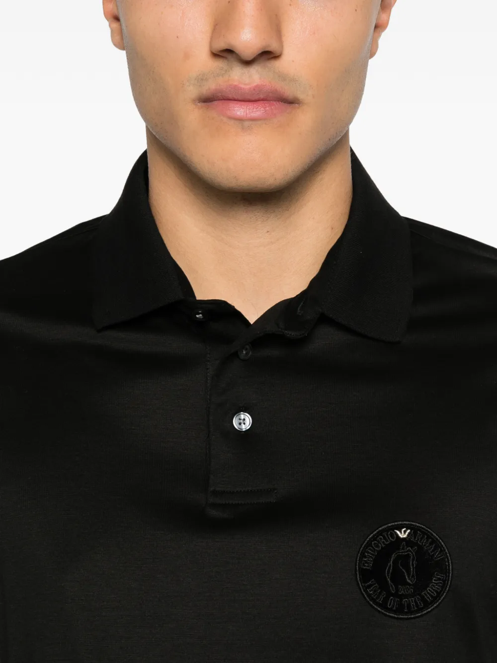 Emporio Armani Poloshirt met logopatch Zwart