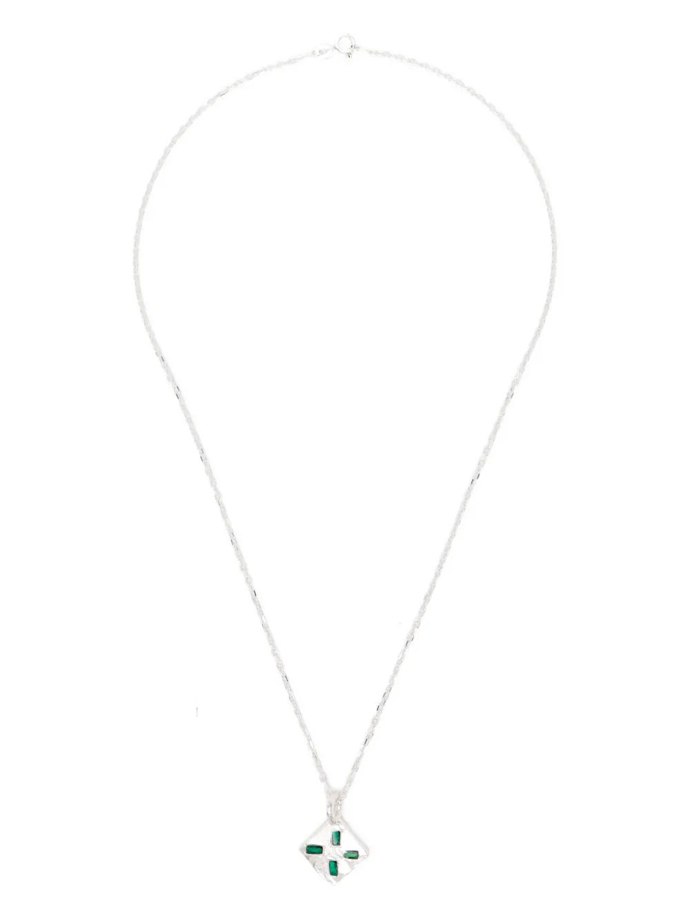 THE OUZE collier serti d'émeraudes | argent | Image 1