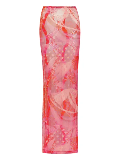 Donde Esteban Toronja mesh maxi skirt
