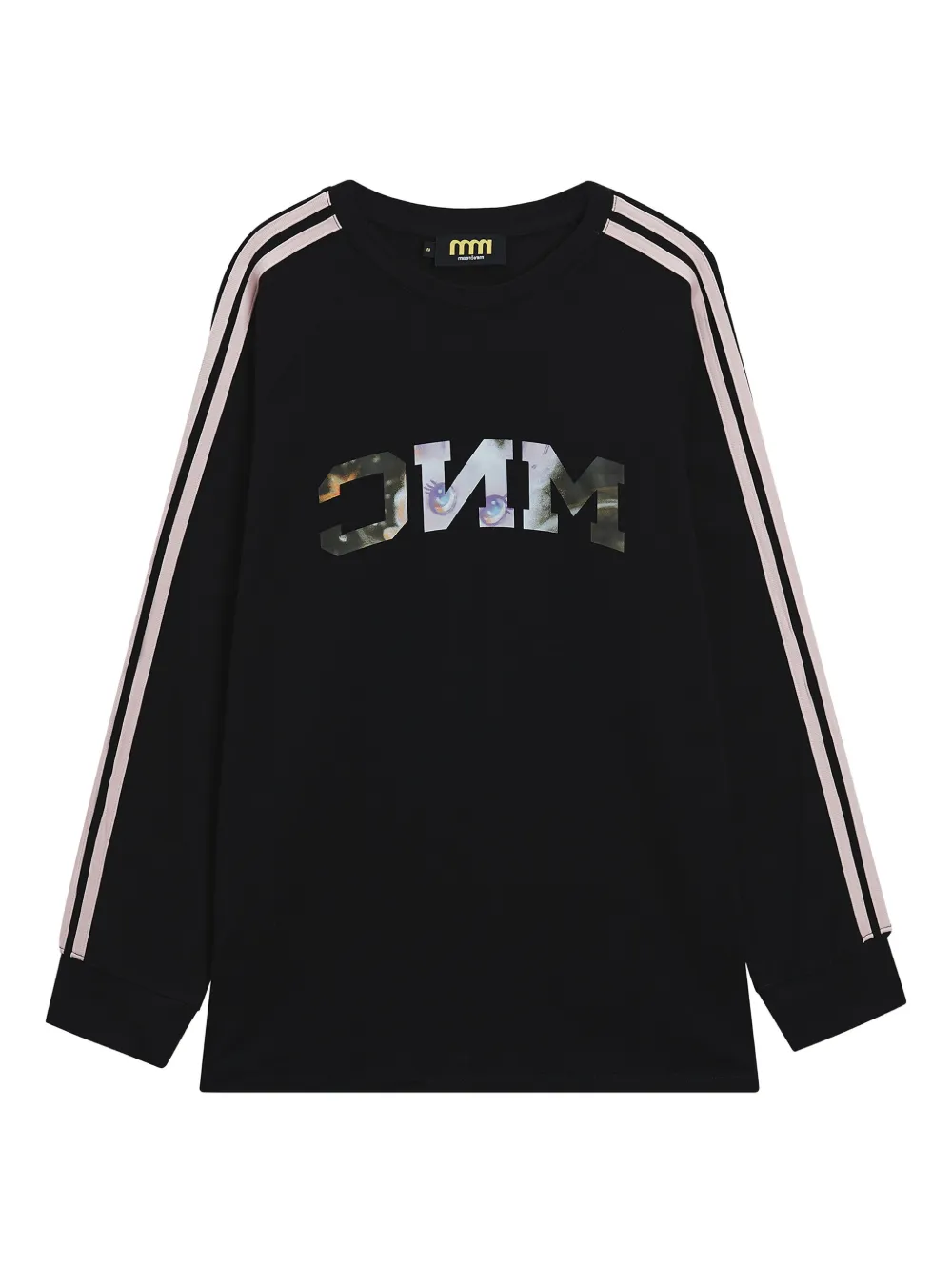 Mini Cream Long-sleeve Stripe T-shirt In Black