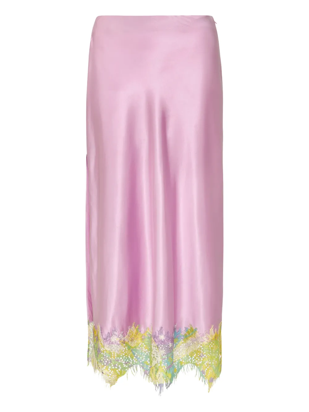 Donde Esteban Lila Salpicón Lace-detail Midi Skirt In Pink