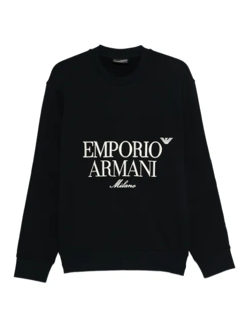 Emporio Armani logo-embroidered crew-neck sweatshirt