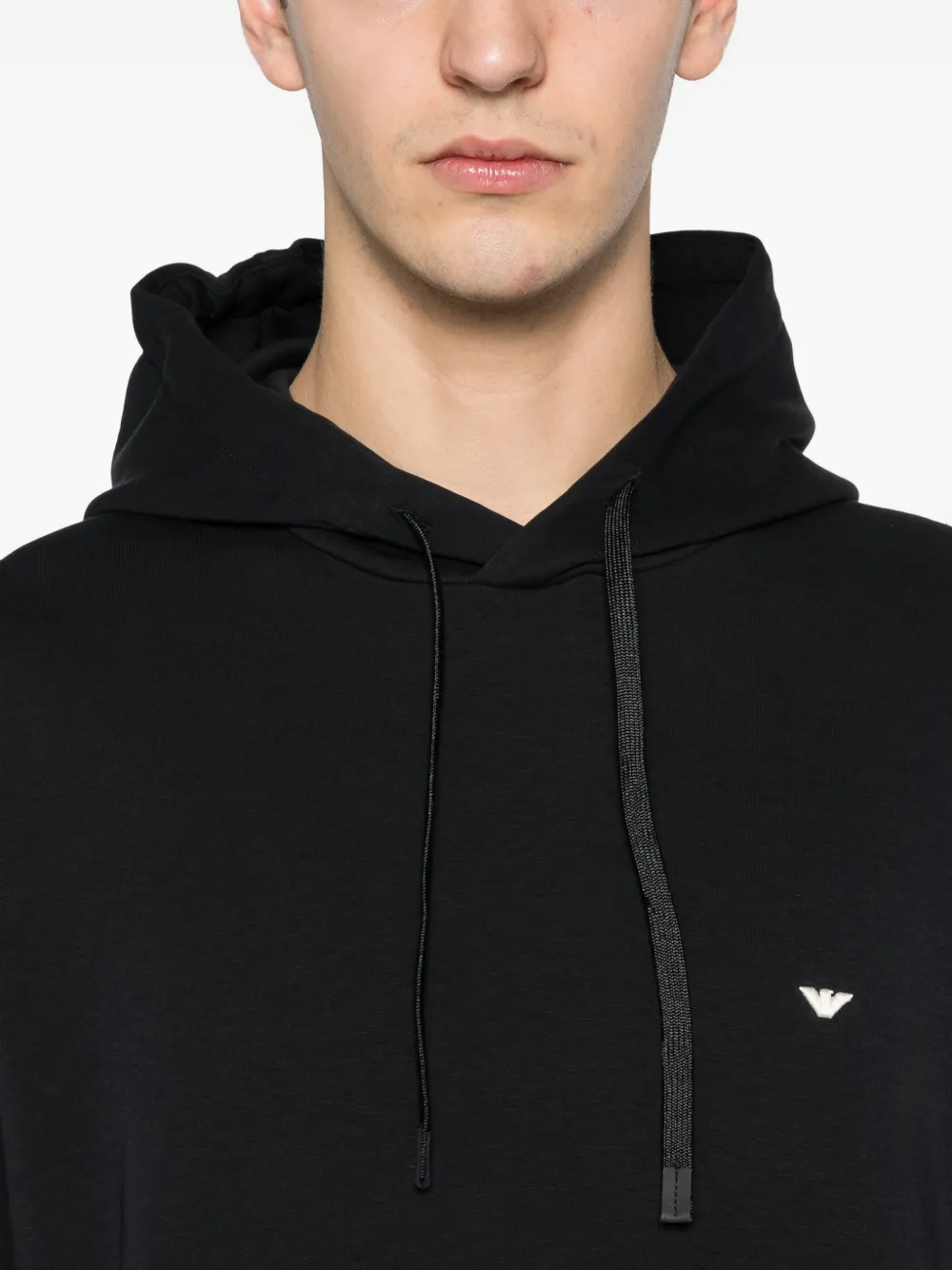 Emporio Armani Hoodie met geborduurd logo Blauw