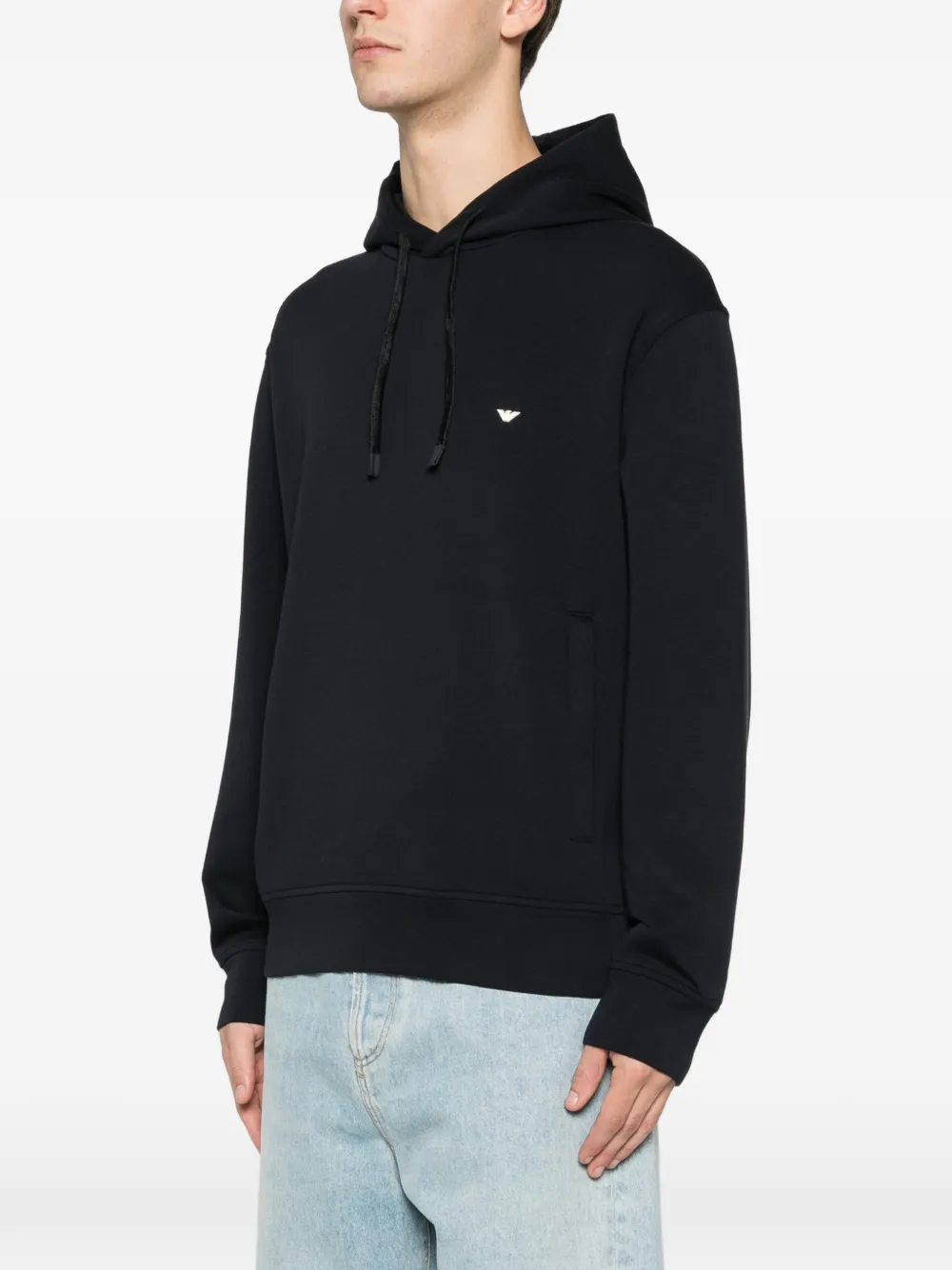 Emporio Armani Hoodie met geborduurd logo Blauw