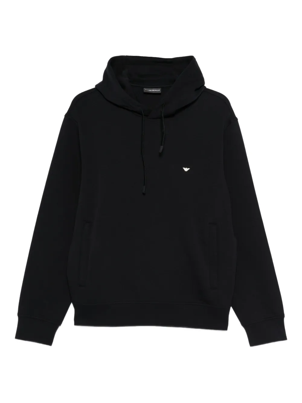 Emporio Armani logo-embroidered hoodie - Blu