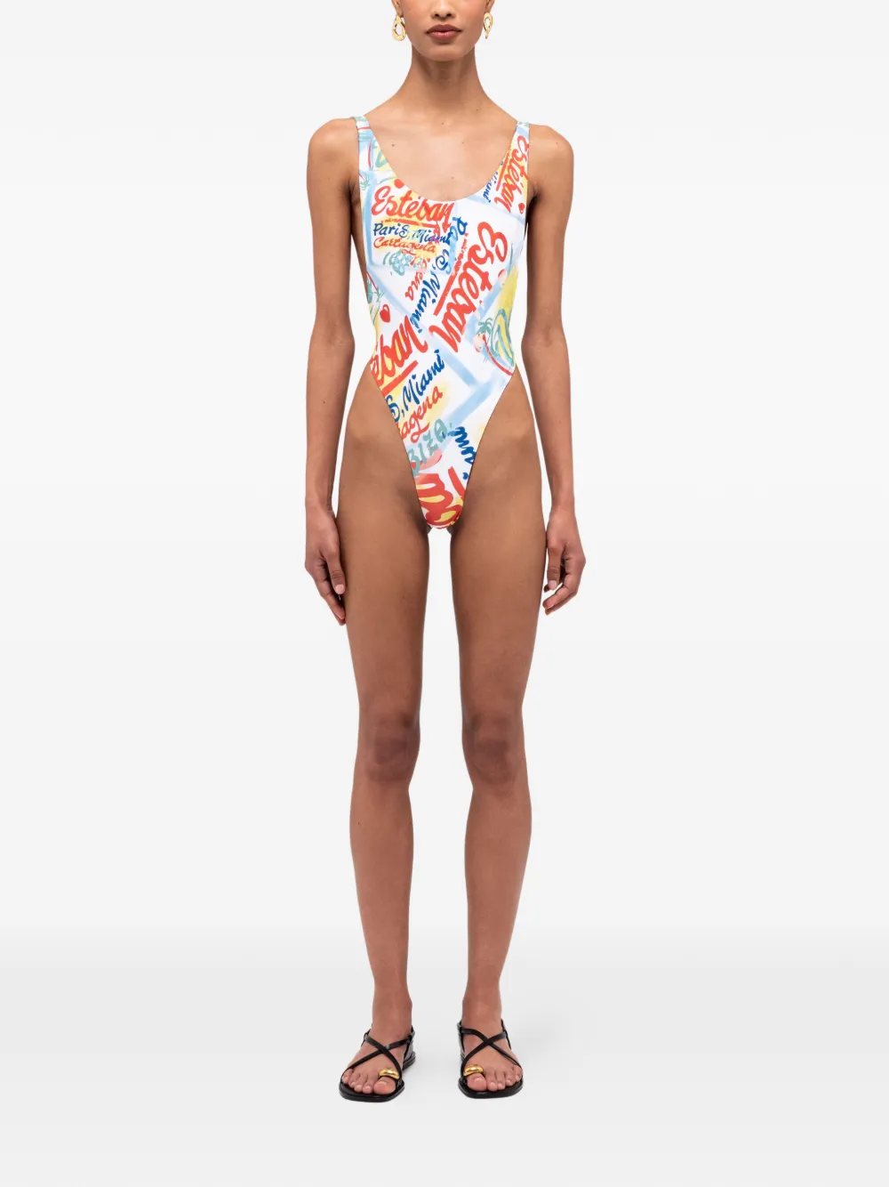 Donde Esteban Bazurto Printed Swimsuit In Multi