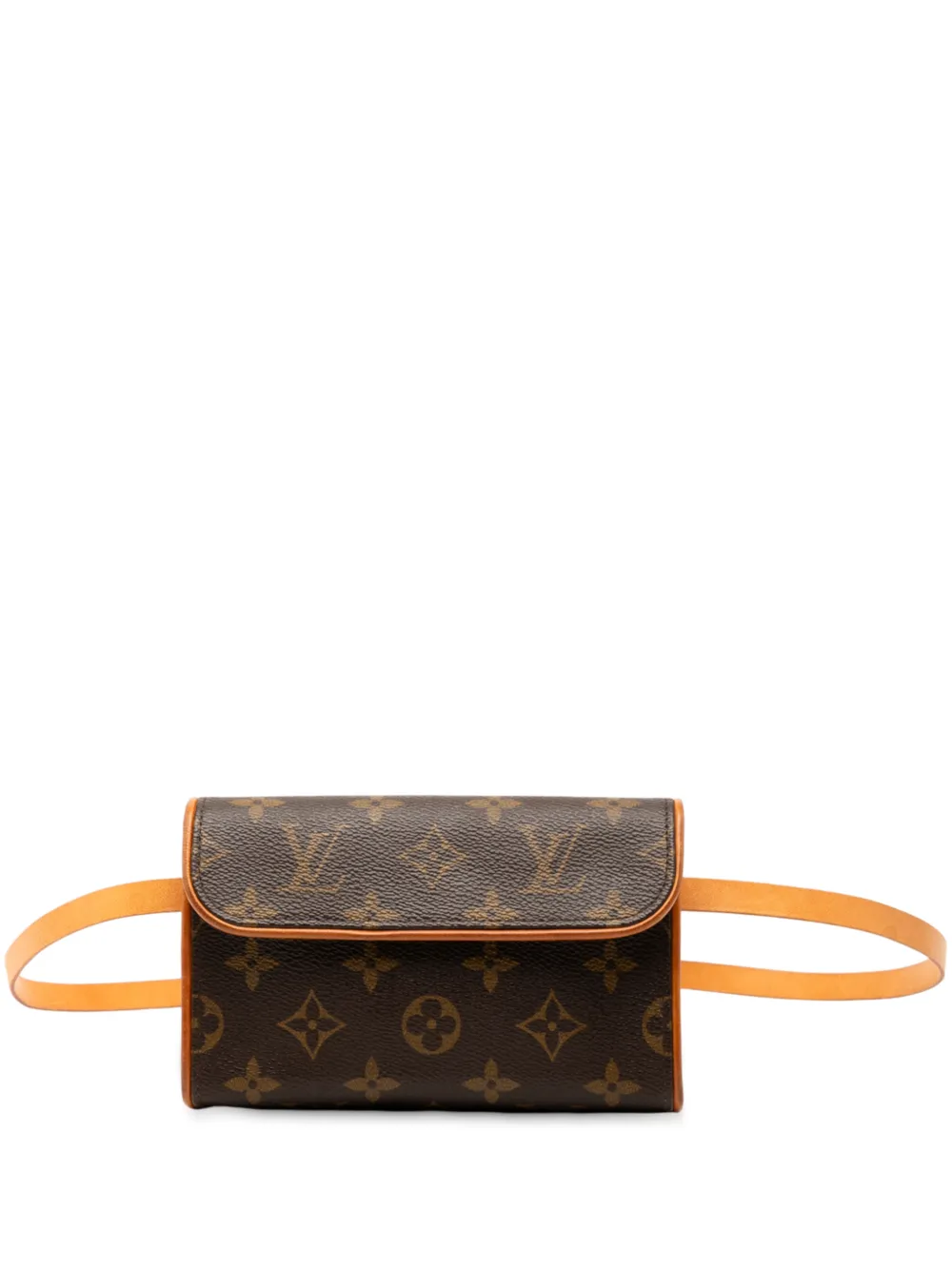 Pre-owned Louis Vuitton 2002 Monogram Pochette Florentine Belt Bag In Brown