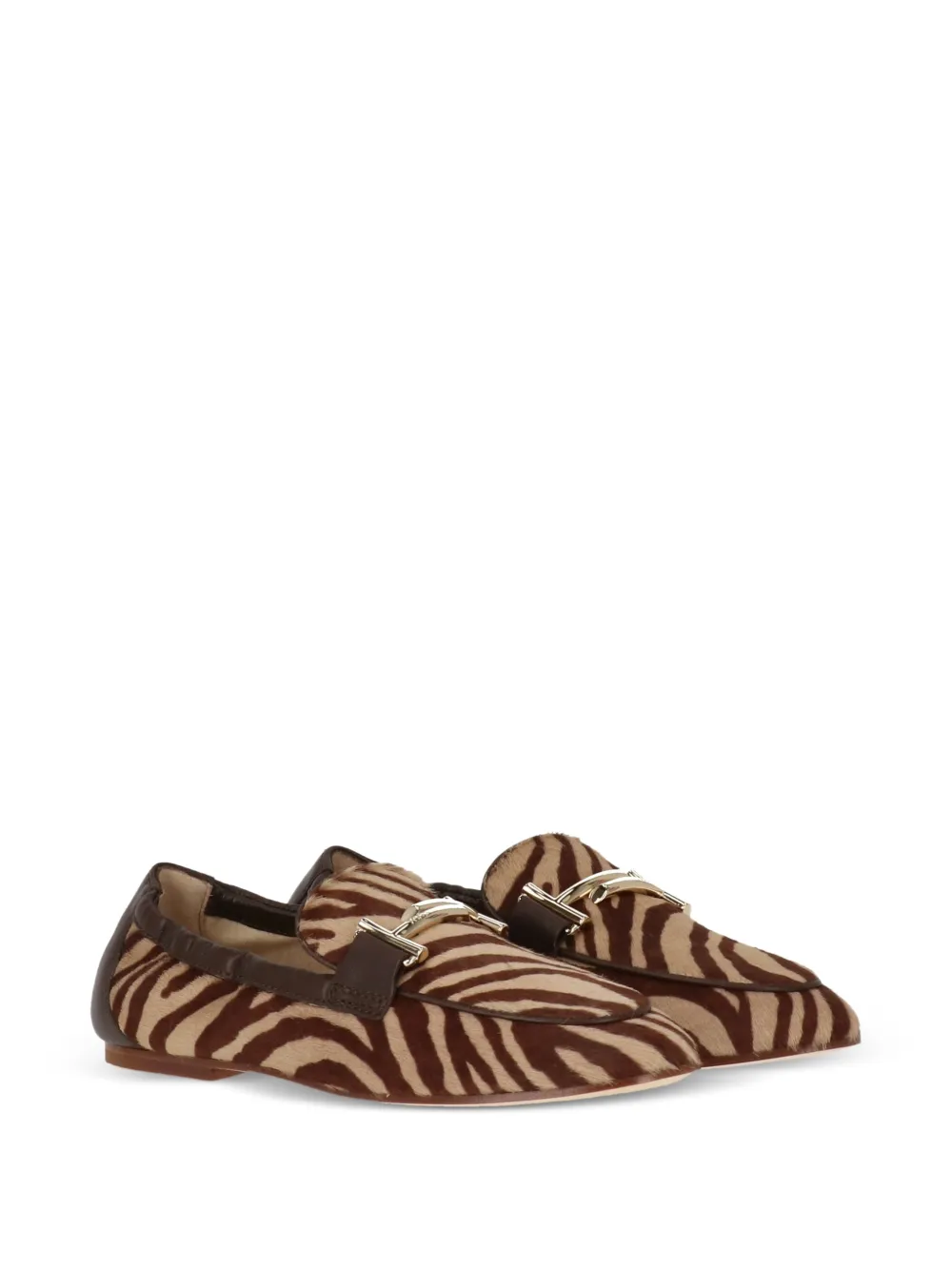 Tod's Loafers met zebraprint Bruin