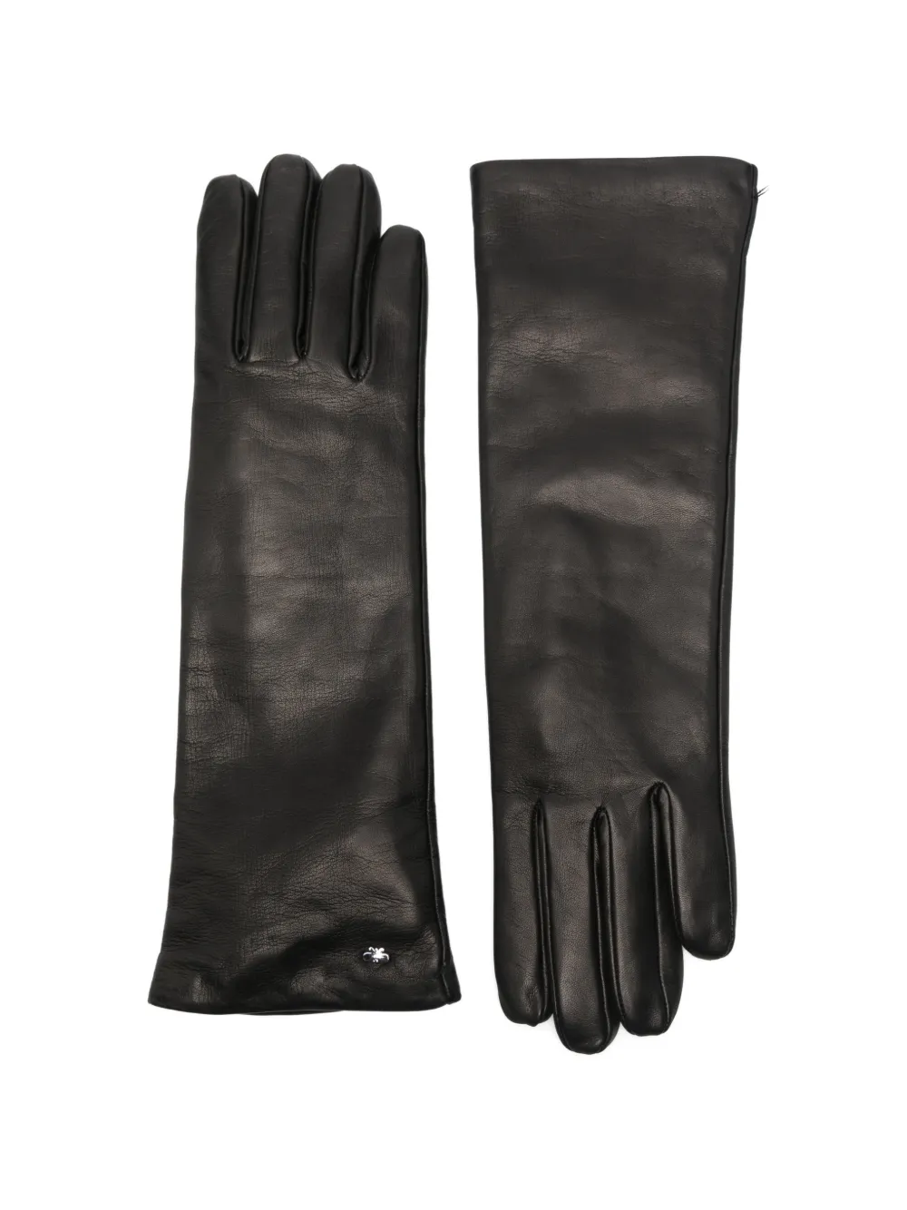 Max Mara Guanti Senape con logo - Nero