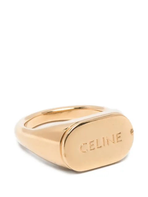 Celine Pre-Owned signet logo-engraved ring
