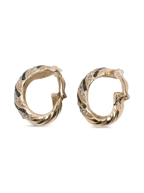 Saint Laurent Pre-Owned 1980-2000s rhinestone hoop earrings