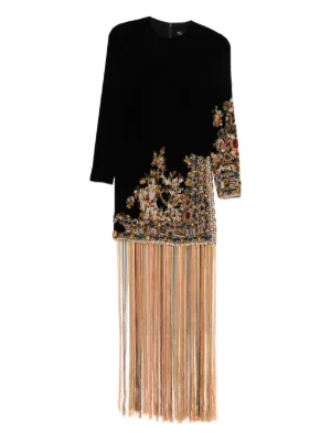 oscar de la renta gold mini dress Sequin & Crystal Wave Embroidered Gown main image 0