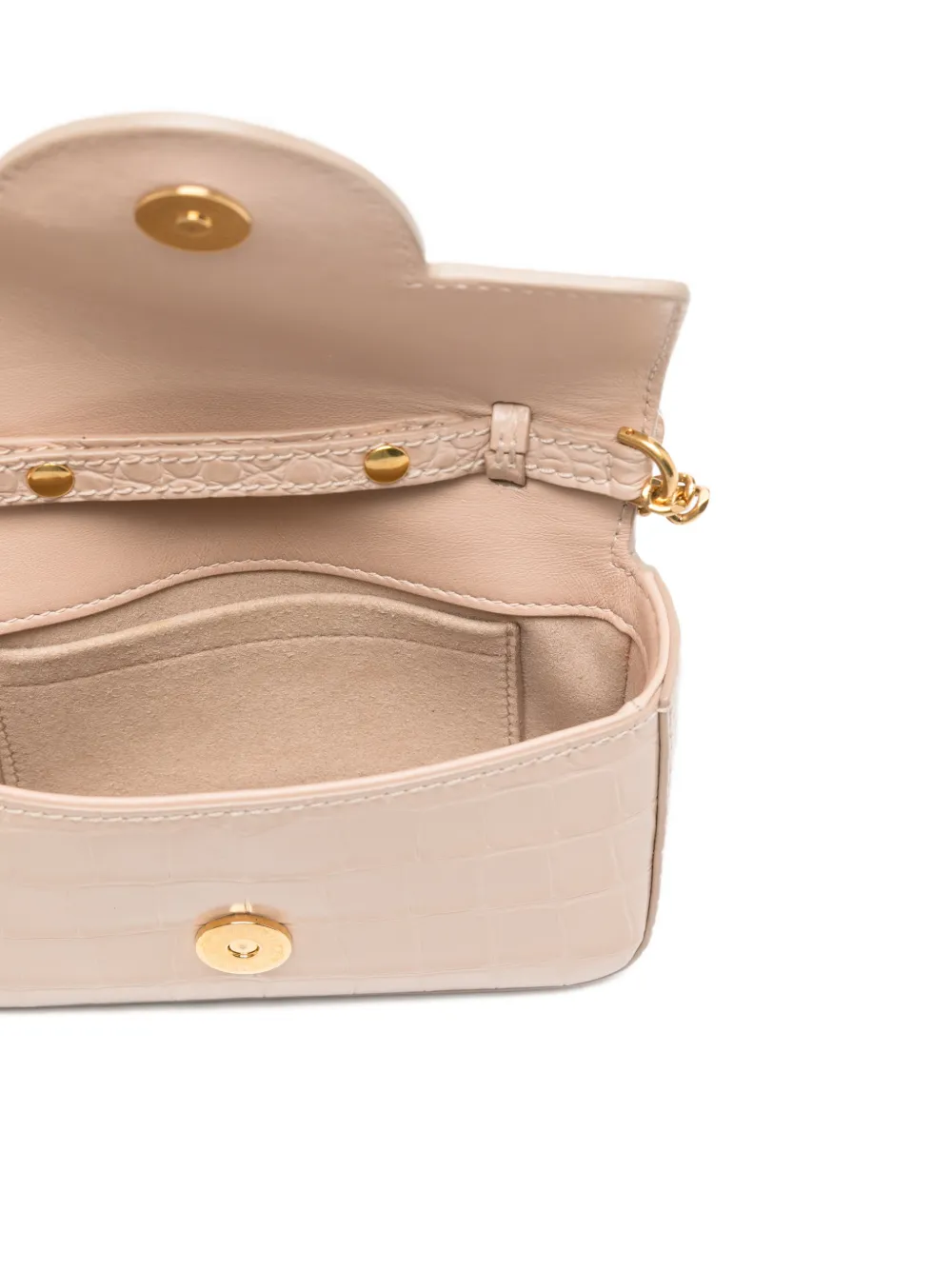 B-Buzz 17 Croc-Embossed Leather Mini Bag