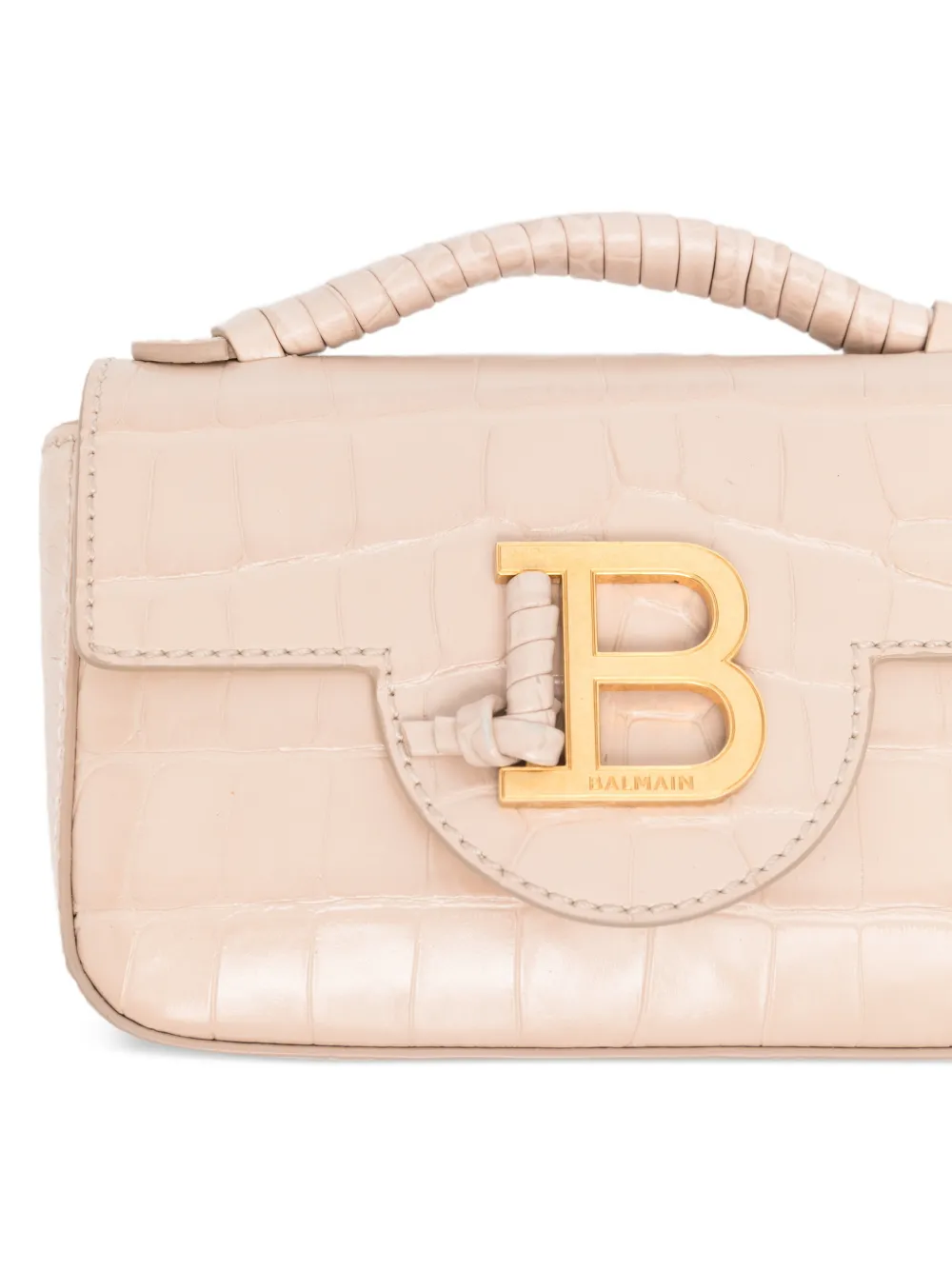 B-Buzz 17 Croc-Embossed Leather Mini Bag