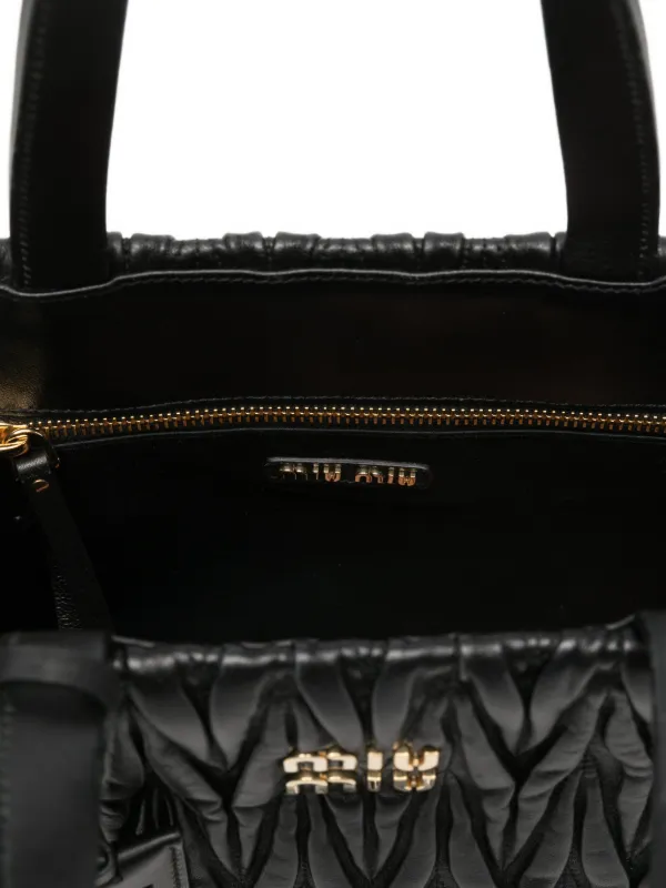 Miu Miu Pre-Owned レザー トートバッグ | ブラック | FARFETCH JP