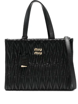 Miu Miu Pre-Owned レザー トートバッグ | ブラック | FARFETCH JP