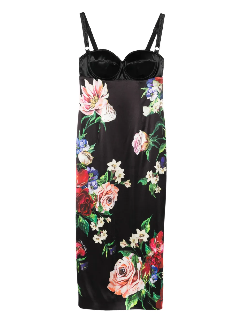 Dolce & Gabbana Pre-Owned floral-print midi dress - Nero