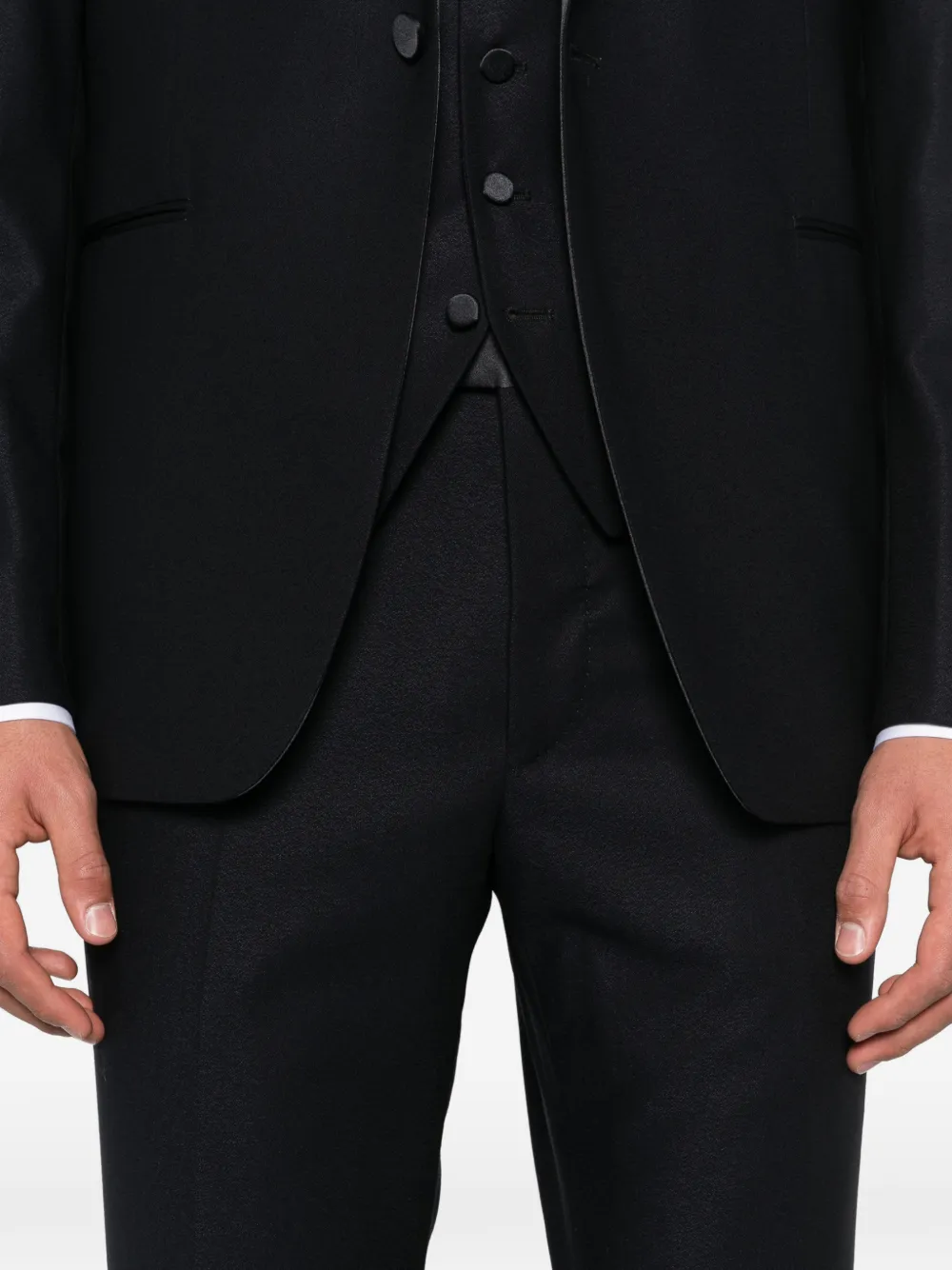Tagliatore Pak met sjaalkraag Zwart