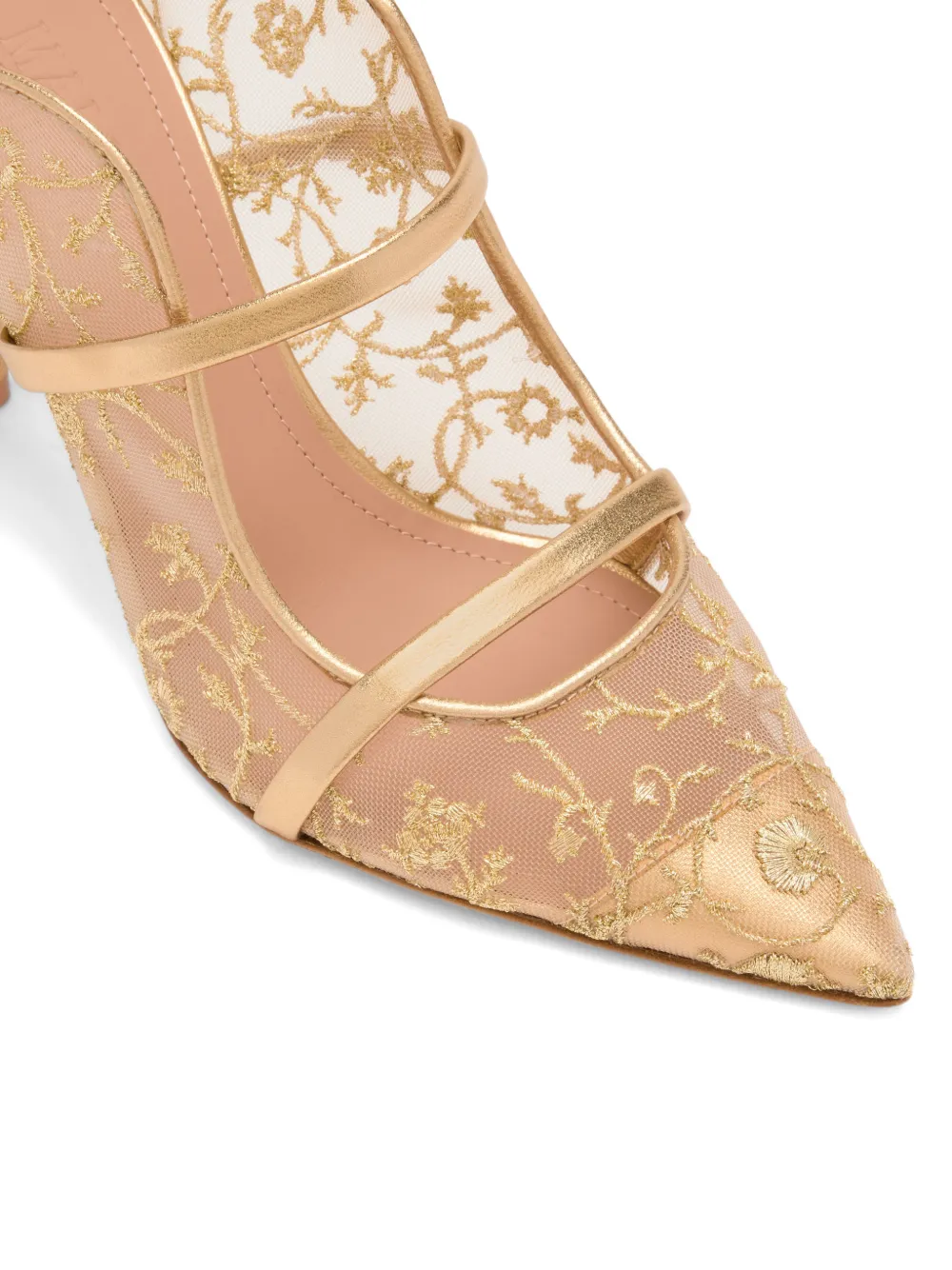 Malone Souliers Maureen gold flower-embroidered mules Goud
