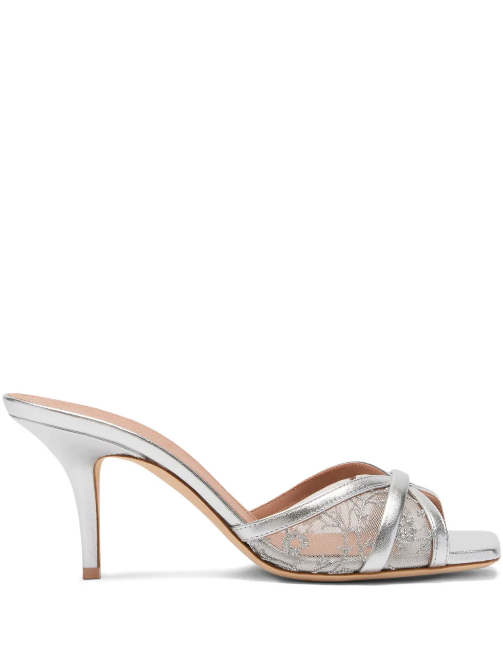 Malone Souliers Perla flower-embroidered sandals Wit