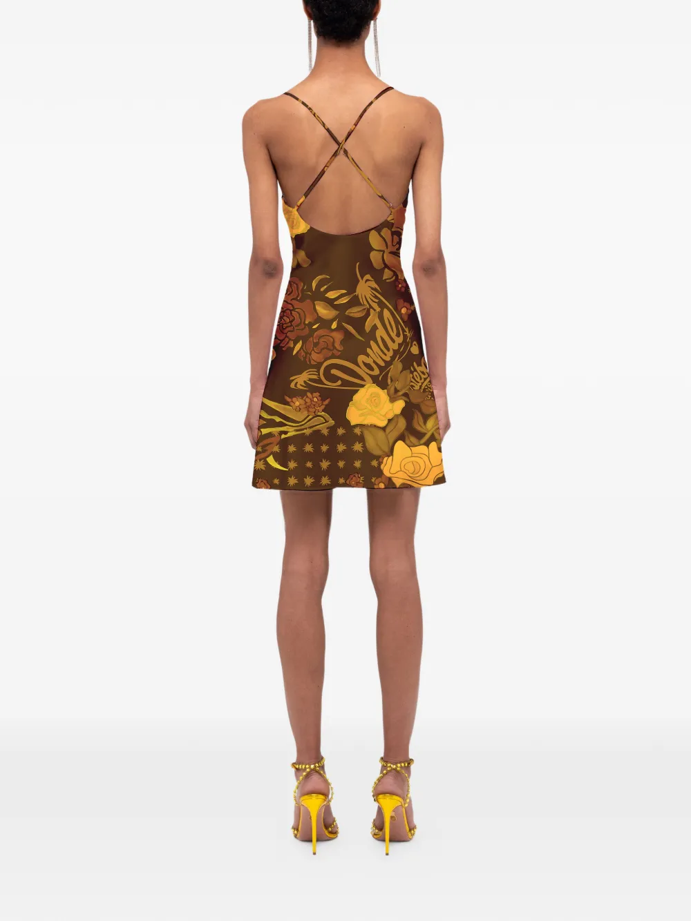 Donde Esteban Veranera mini-jurk met bloemenprint Bruin