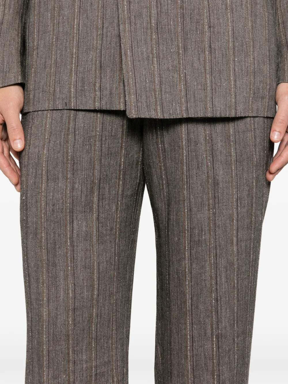 Tagliatore Blazer met krijtstreep en dubbele rij knopen Bruin