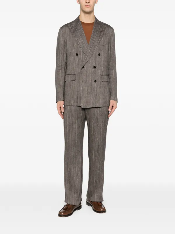 Tagliatore ストライプ ダブルジャケット | ブラウン | FARFETCH JP